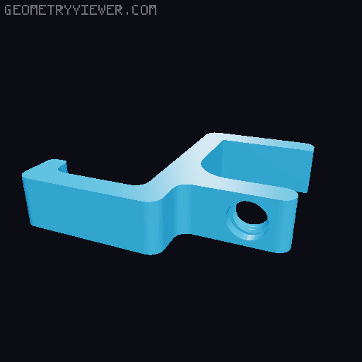 Screwable headset holder ( with inserted nut ) 3D model thumbnail