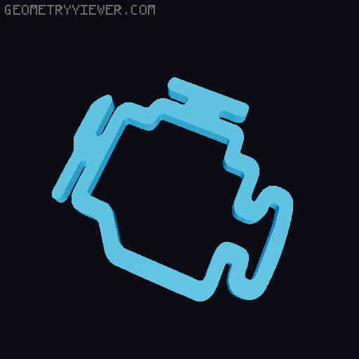 Check engine keychain 3D model thumbnail