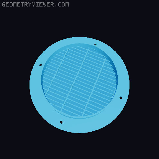 Customizable ventilation grille 3D model thumbnail
