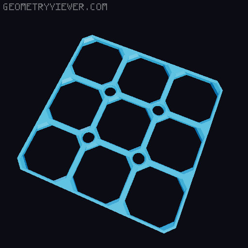 openGrid with Multiboard-compatible screw holes 3D model thumbnail