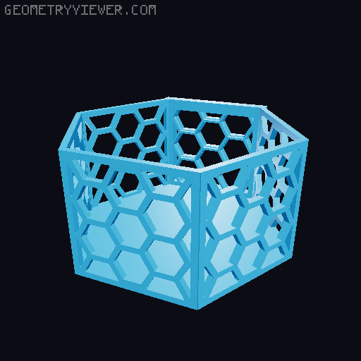HSW hexagonal baskets v2 with full bottom 3D model thumbnail