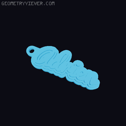 Customizable name keychain / tag 3D model thumbnail