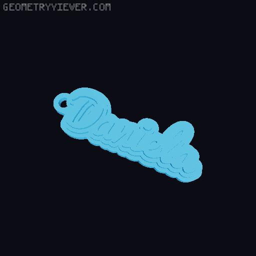 Customizable name keychain / tag 3D model thumbnail