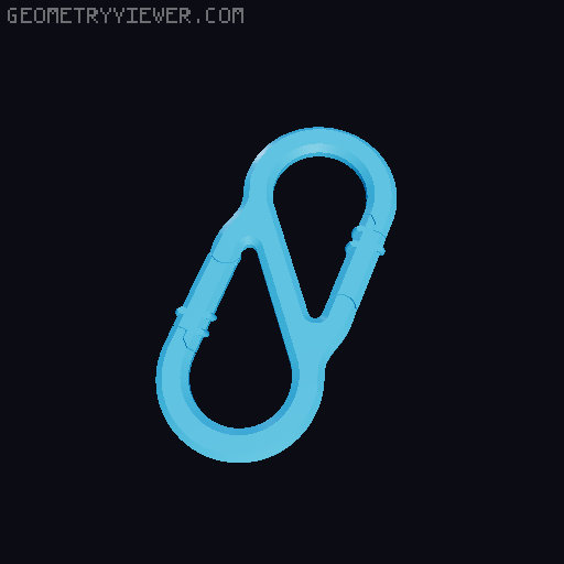 Single & Dual Locking Carabiner (Parametric) 3D model thumbnail