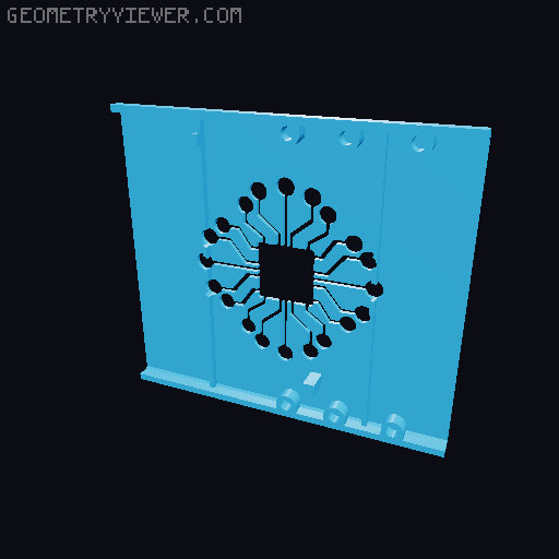 3D Printable Mainboard Case Circuits Style 3D model thumbnail