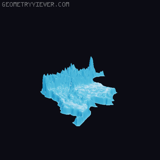 Topographic World Map 3D model thumbnail