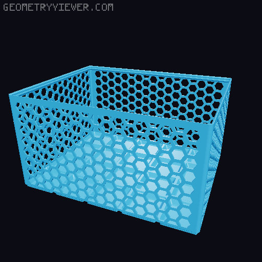 Gridfinity Hex Bins Light (rotated grid) all sizes 3D model thumbnail