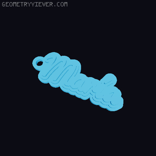 Customizable name keychain / tag 3D model thumbnail