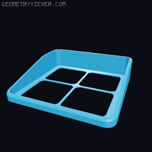 Customizable tray with drawers 3D model thumbnail