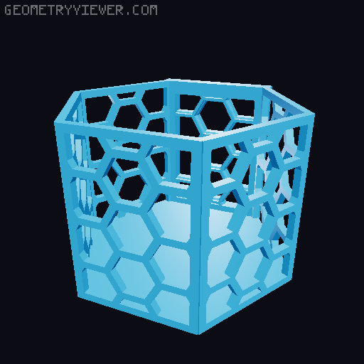 HSW hexagonal baskets v2 with full bottom 3D model thumbnail