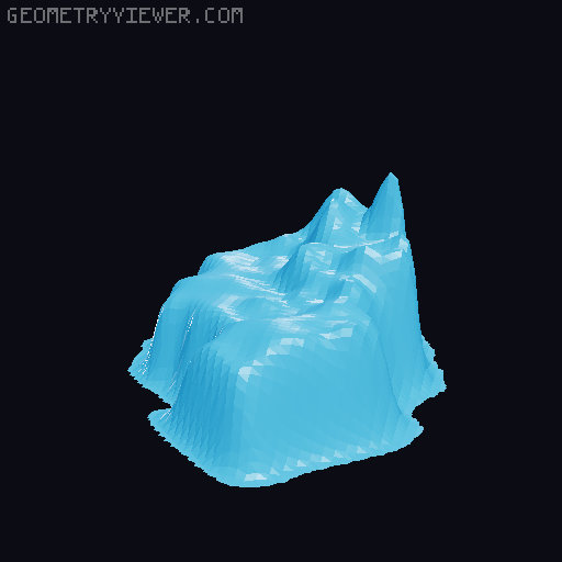 Topographic World Map 3D model thumbnail