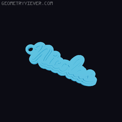 Customizable name keychain / tag 3D model thumbnail