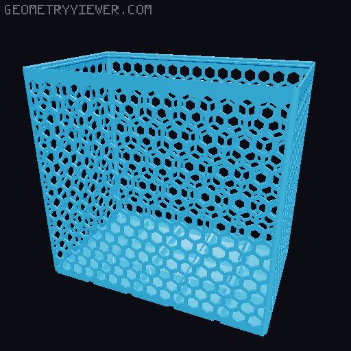 Gridfinity Hex Bins Light all sizes 3D model thumbnail