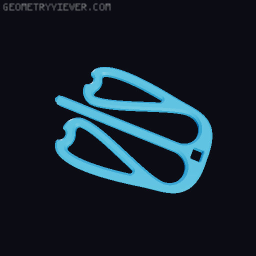 Shoe Hanger With Carabiner hole 3D model thumbnail