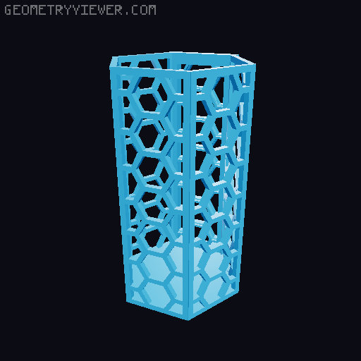 HSW hexagonal baskets v2 with full bottom 3D model thumbnail