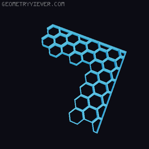 Honeycomb wall standard rectangular border 3D model thumbnail