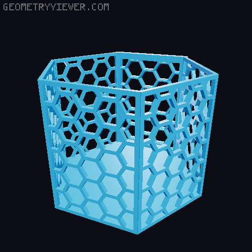 HSW hexagonal baskets v2 with full bottom 3D model thumbnail