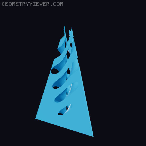 Triangle Pyramid Impossible Passthrough Helix Fidget 3D model thumbnail