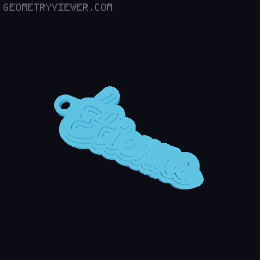 Customizable name keychain / tag 3D model thumbnail