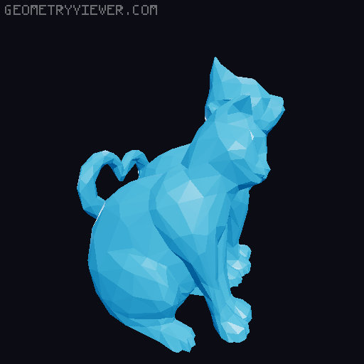 Smooth and Low Poly Cats with "heart tails" 3D model thumbnail