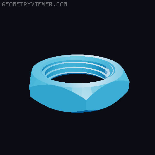 nut for 21 mm bulkhead  3D model thumbnail