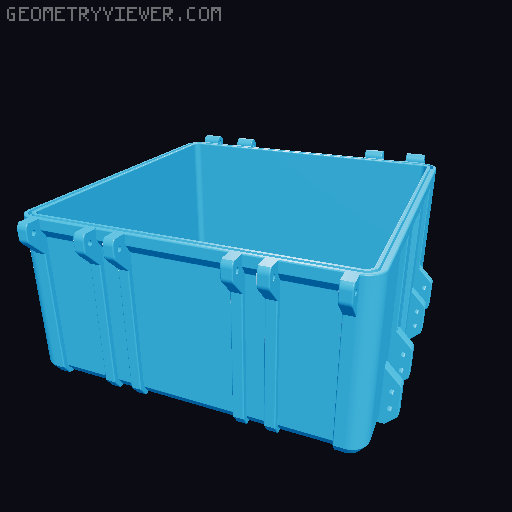 Gridfinity Rugged Storage Box, Parametric and Customizable 3D model thumbnail