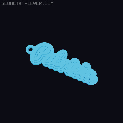 Customizable name keychain / tag 3D model thumbnail
