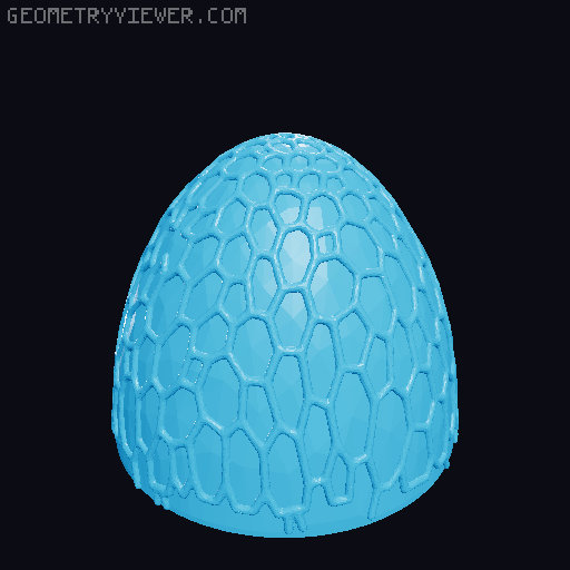 Hollow Threaded Easter Egg with Voronoi texture 3D model thumbnail