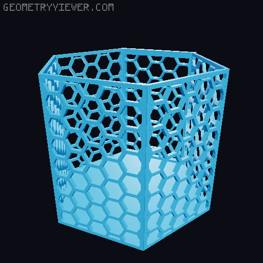 HSW hexagonal baskets v2 with full bottom 3D model thumbnail