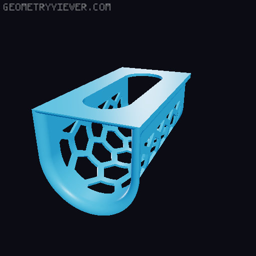 Garbage bag holder top/side. Standard, Hexagon and Voronoi design. 3D model thumbnail