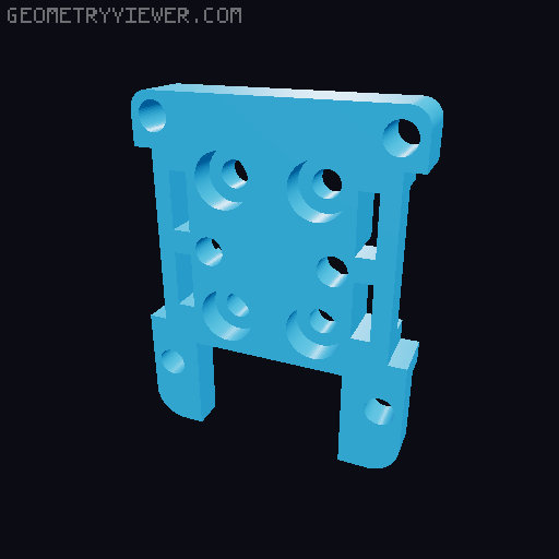 Rook toolhead with 5015 blowers 3D model thumbnail