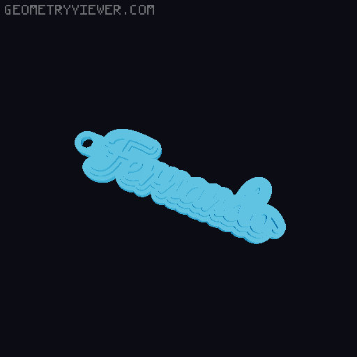 Customizable name keychain / tag 3D model thumbnail