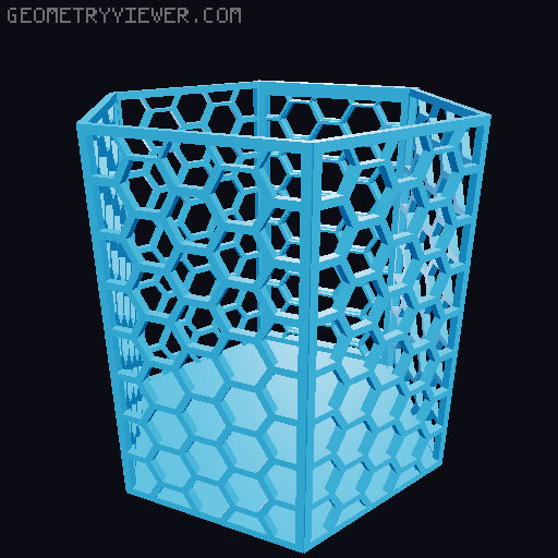 HSW hexagonal baskets v2 with full bottom 3D model thumbnail