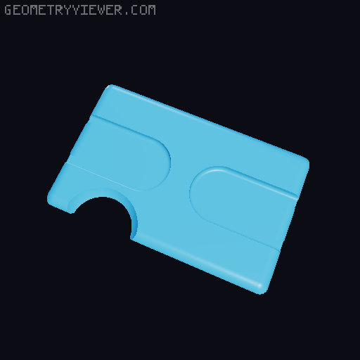 Card wallet with rounded plates 3D model thumbnail