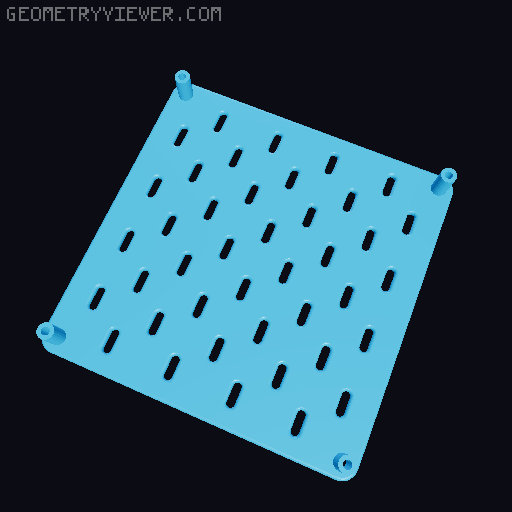 Skadis Pegboard, all sizes 80 to 360mm 3D model thumbnail