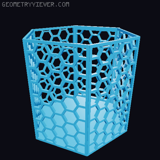 HSW hexagonal baskets v2 with full bottom 3D model thumbnail
