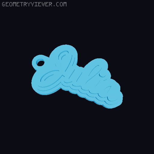 Customizable name keychain / tag 3D model thumbnail