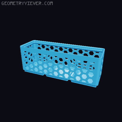 Gridfinity Hex Bins Light (rotated grid) all sizes 3D model thumbnail