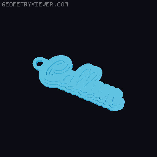 Customizable name keychain / tag 3D model thumbnail