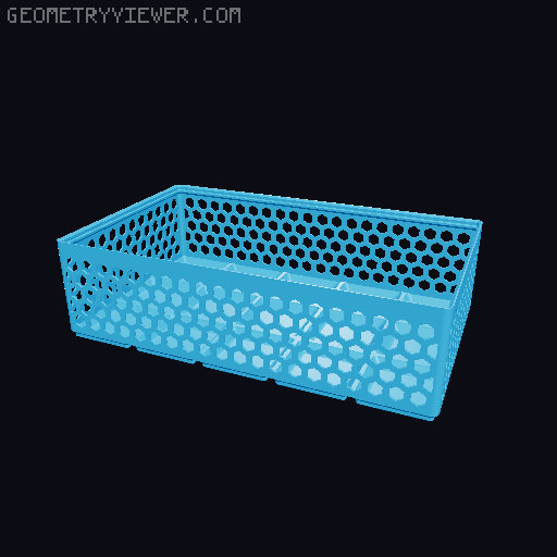 Gridfinity Hex Bins Light all sizes 3D model thumbnail