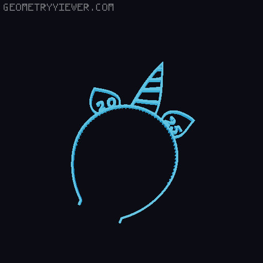 The famous unicorn headband new year 2026 3D model thumbnail
