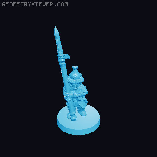 Lake-Town Militia Spearmen 10mm Scale 3D model thumbnail