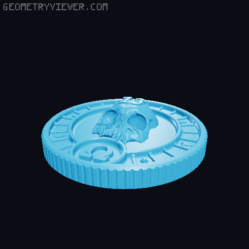 Skull token (40mm) 3D model thumbnail
