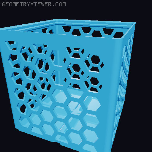 Gridfinity Hex Bins Light (rotated grid) all sizes 3D model thumbnail