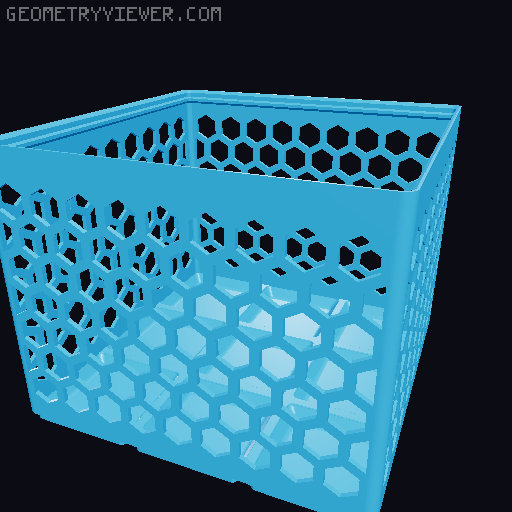 Gridfinity Hex Bins Light all sizes 3D model thumbnail