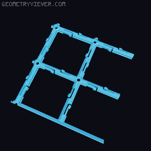 Gridfinity/Clickfinity edge baseplates with connectors (gridfinity compatible) 3D model thumbnail