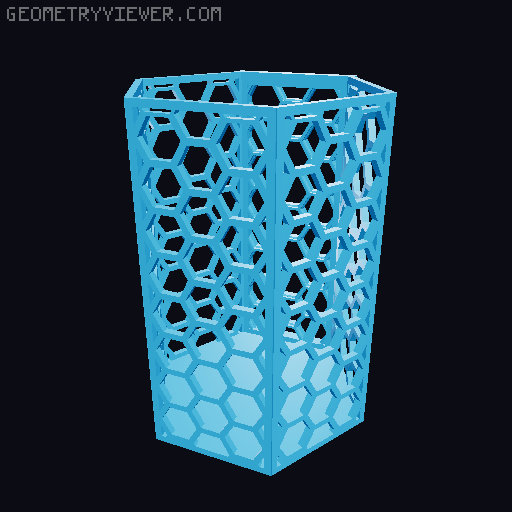 HSW hexagonal baskets v2 with full bottom 3D model thumbnail