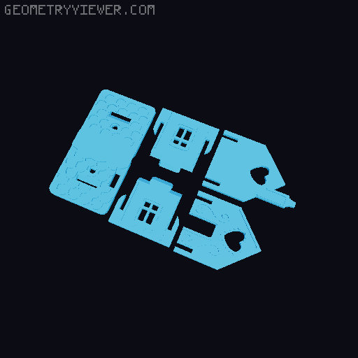 Gingerbread House Kit Card 3D model thumbnail