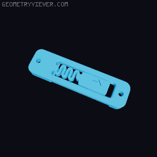 DIN Rail Bracket 58mm (Heat Insert & Screw Version) 3D model thumbnail