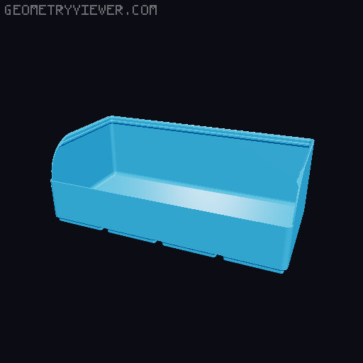 Gridfinity rouded bins collection all sizes 3D model thumbnail